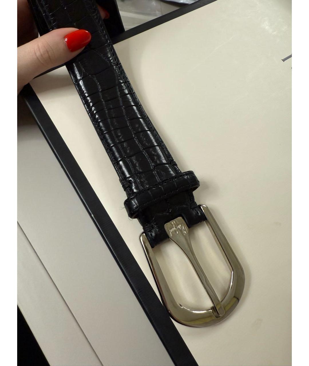 FERU Черный ремень из экзотической кожи, фото 2