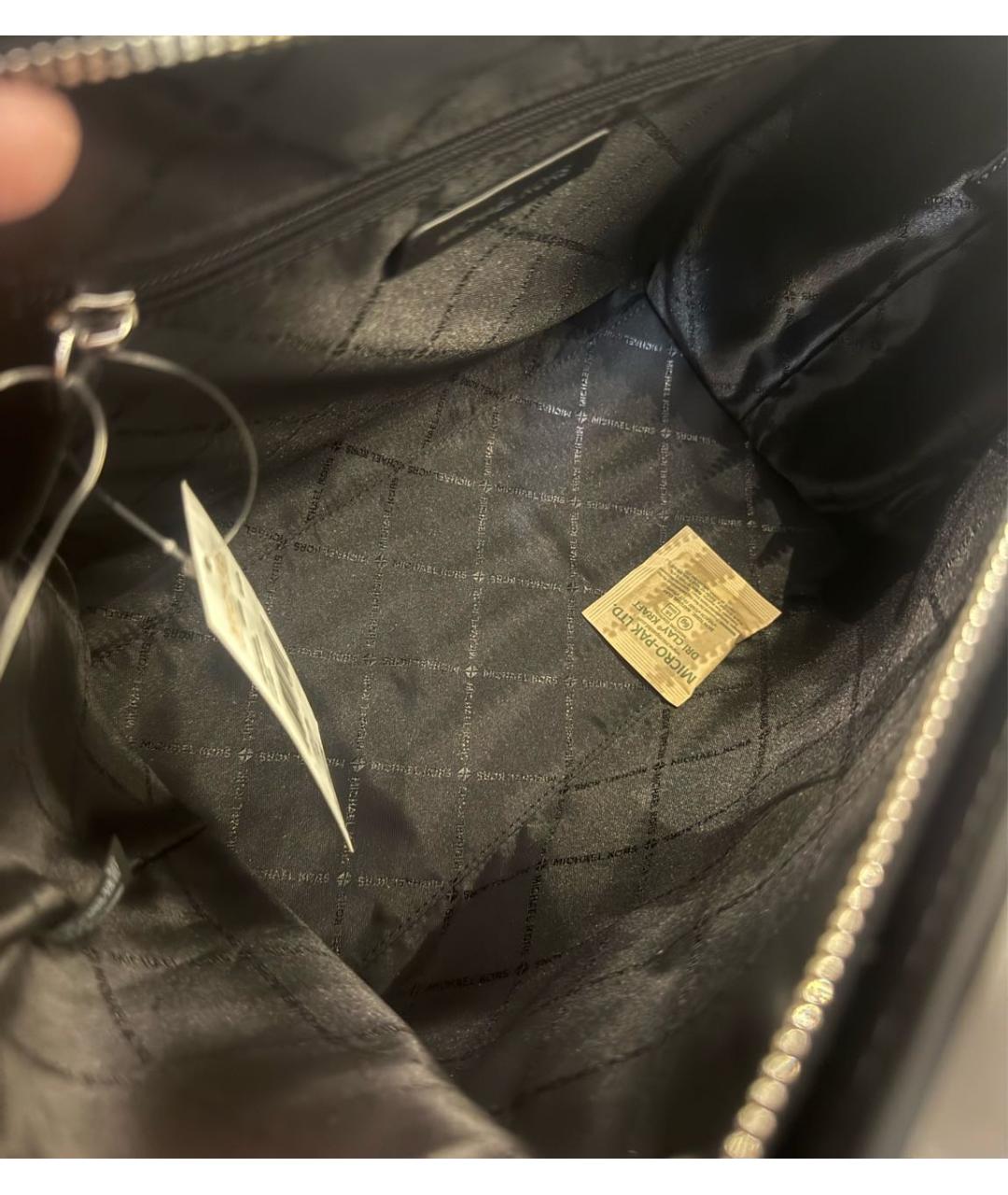 MICHAEL KORS Черная кожаная сумка тоут, фото 7