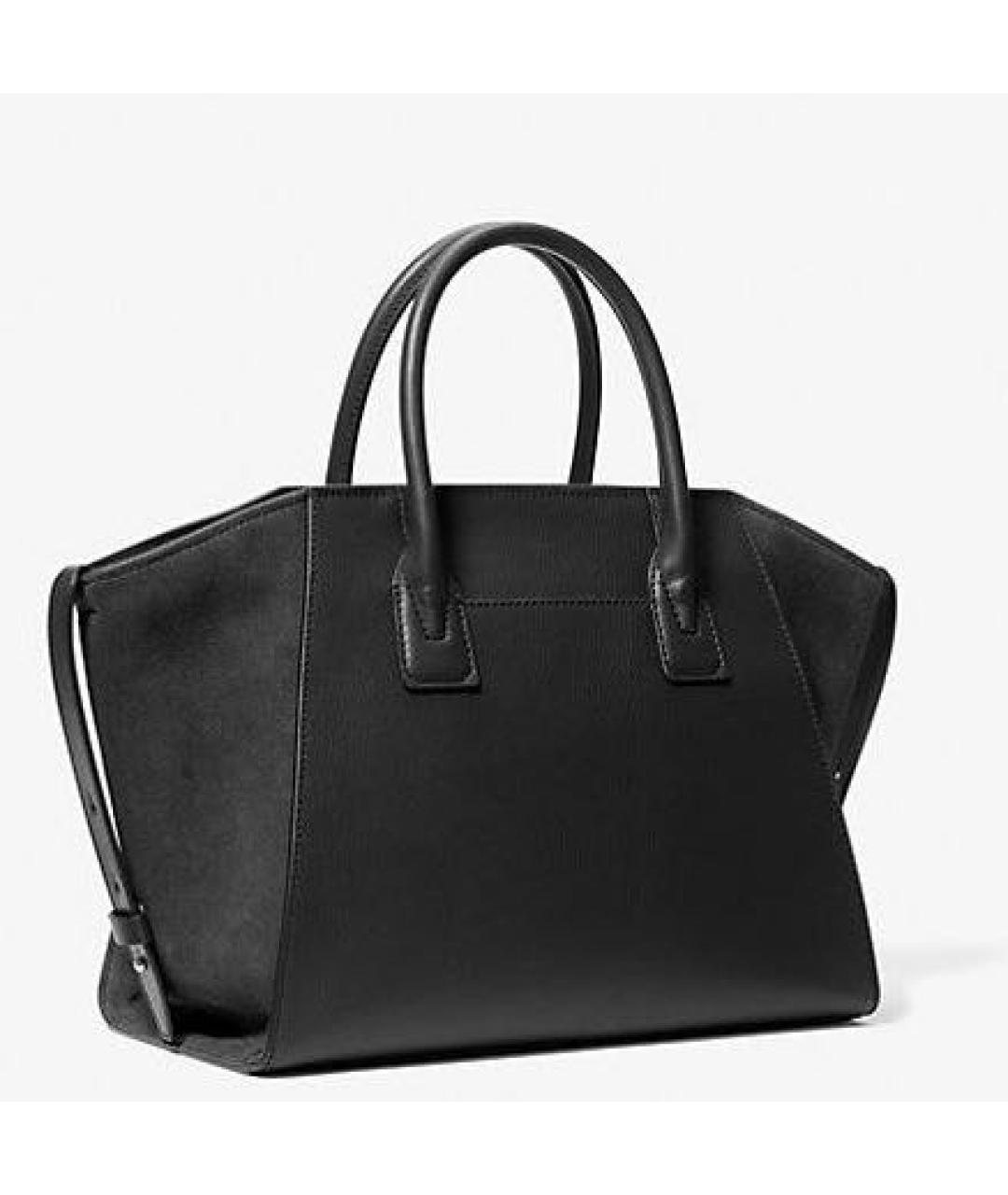 MICHAEL KORS Черная кожаная сумка тоут, фото 2