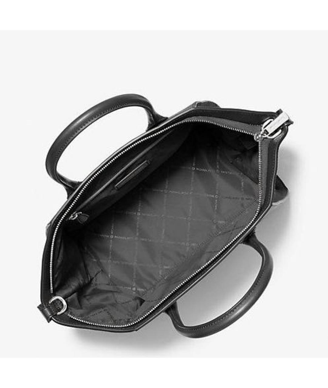 MICHAEL KORS Черная кожаная сумка тоут, фото 3