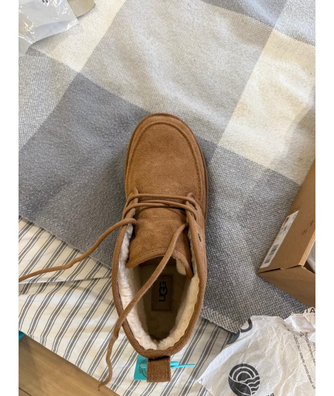 UGG AUSTRALIA Коричневые замшевые высокие ботинки, фото 2