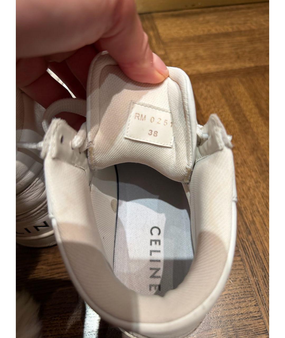 CELINE Белые кожаные кеды, фото 4