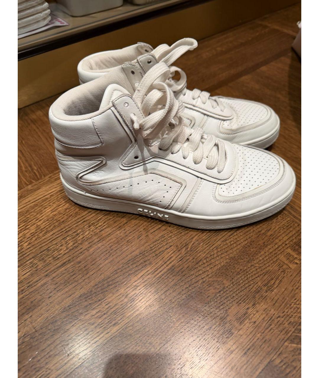 CELINE Белые кожаные кеды, фото 6