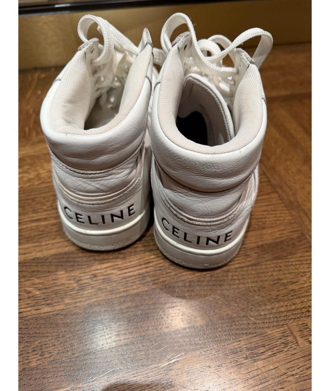 CELINE Белые кожаные кеды, фото 3