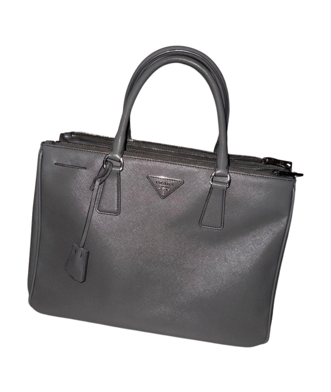 PRADA Серая кожаная сумка через плечо, фото 1