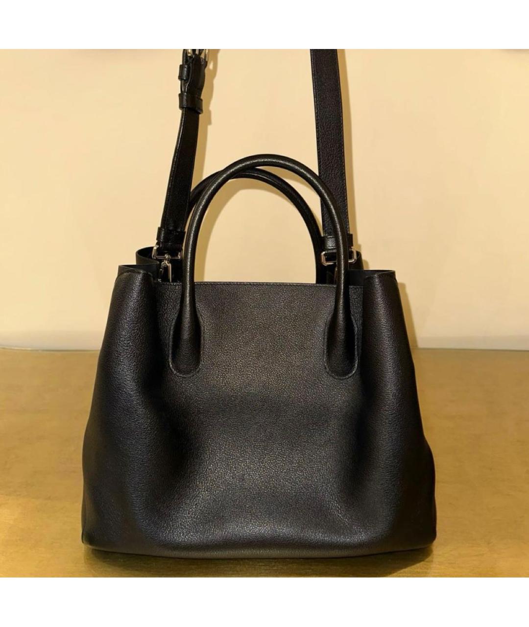 CHRISTIAN DIOR Черная кожаная сумка с короткими ручками, фото 3