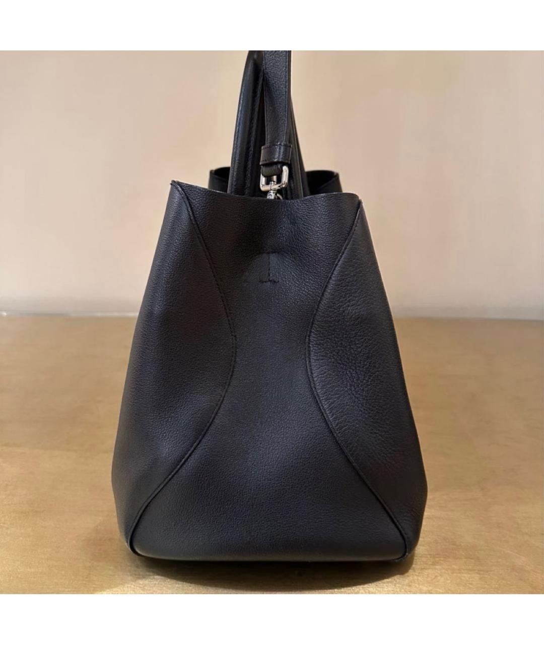 CHRISTIAN DIOR Черная кожаная сумка с короткими ручками, фото 2