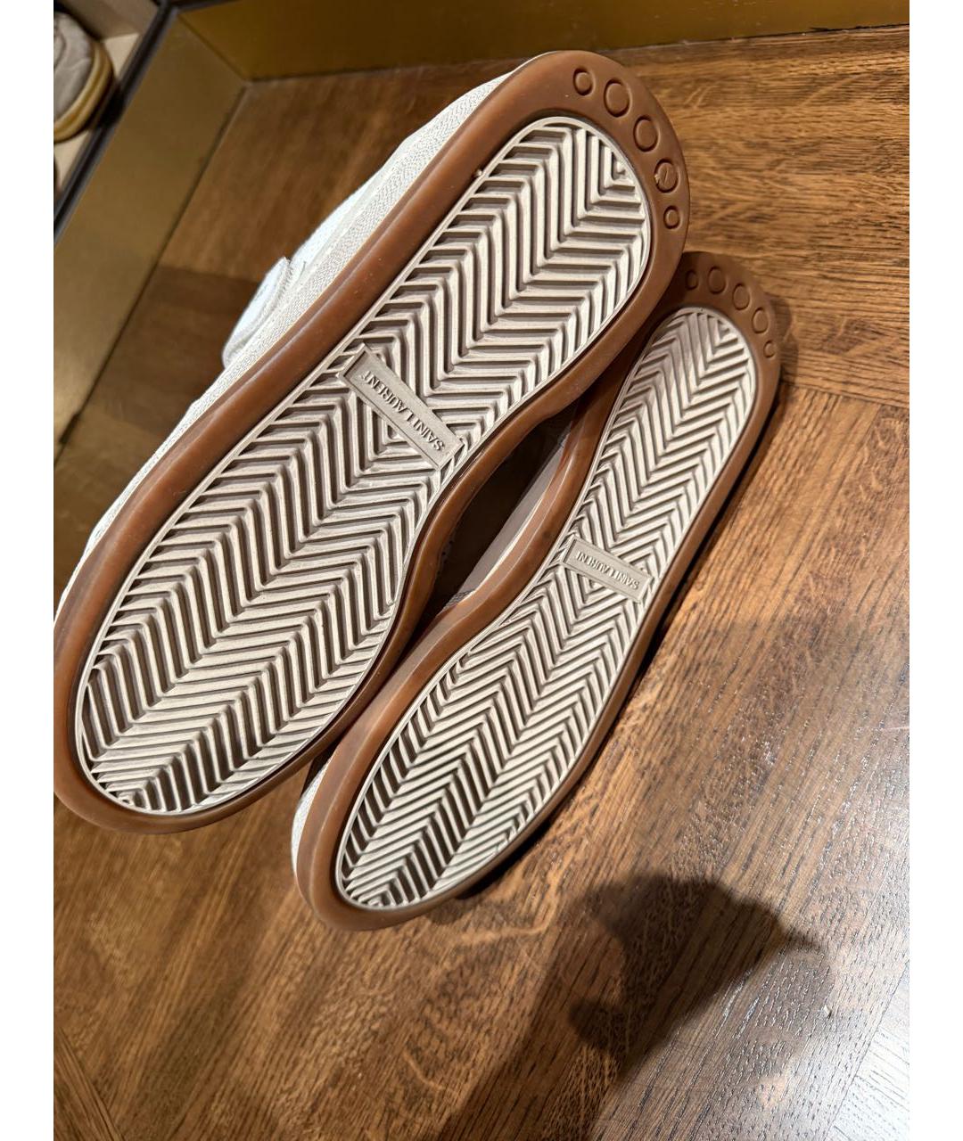 SAINT LAURENT Белые кожаные кеды, фото 3