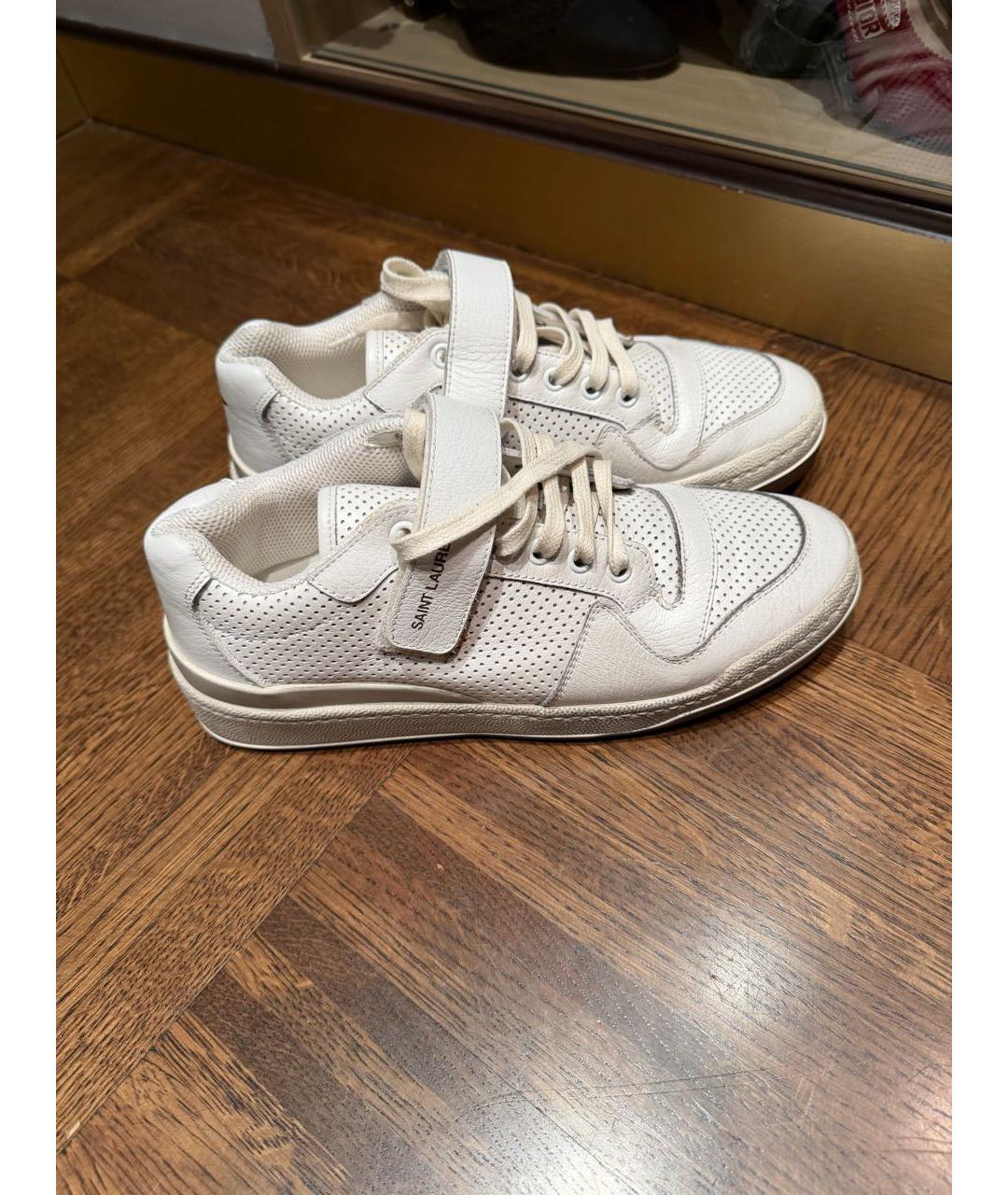 SAINT LAURENT Белые кожаные кеды, фото 5