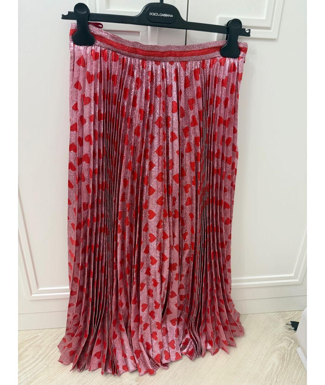 GUCCI Розовая шифоновая юбка миди, фото 3