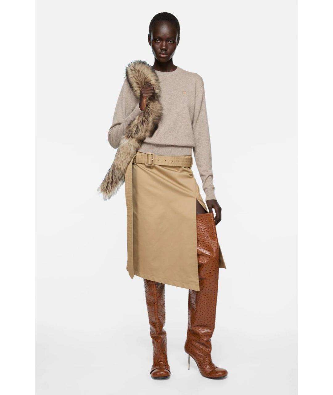 ACNE STUDIOS Бежевый шерстяной джемпер / свитер, фото 3