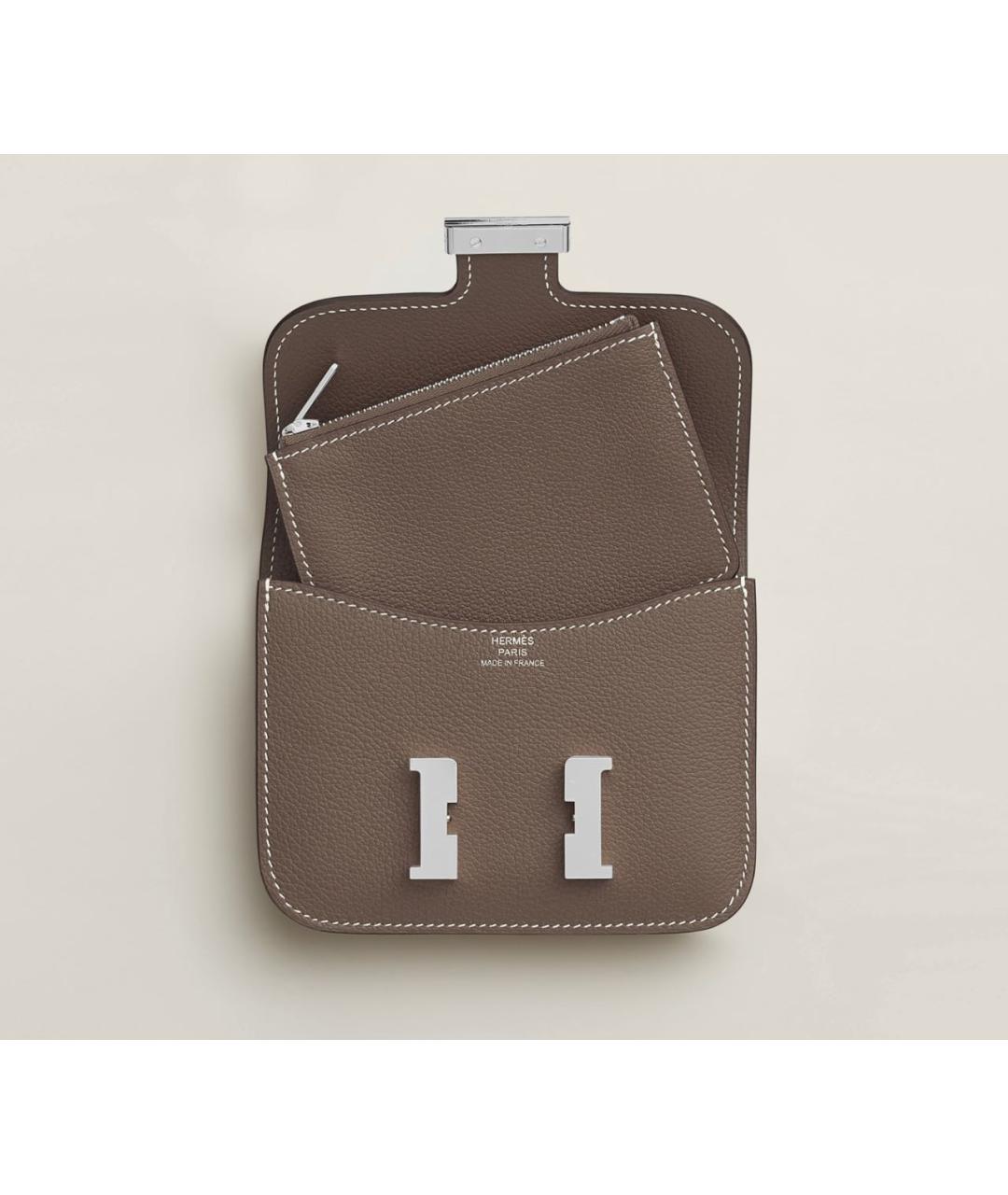 HERMES Коричневая кожаная поясная сумка, фото 3