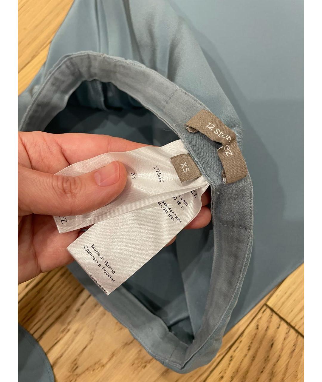 12 STOREEZ Голубой шелковый костюм с юбками, фото 3