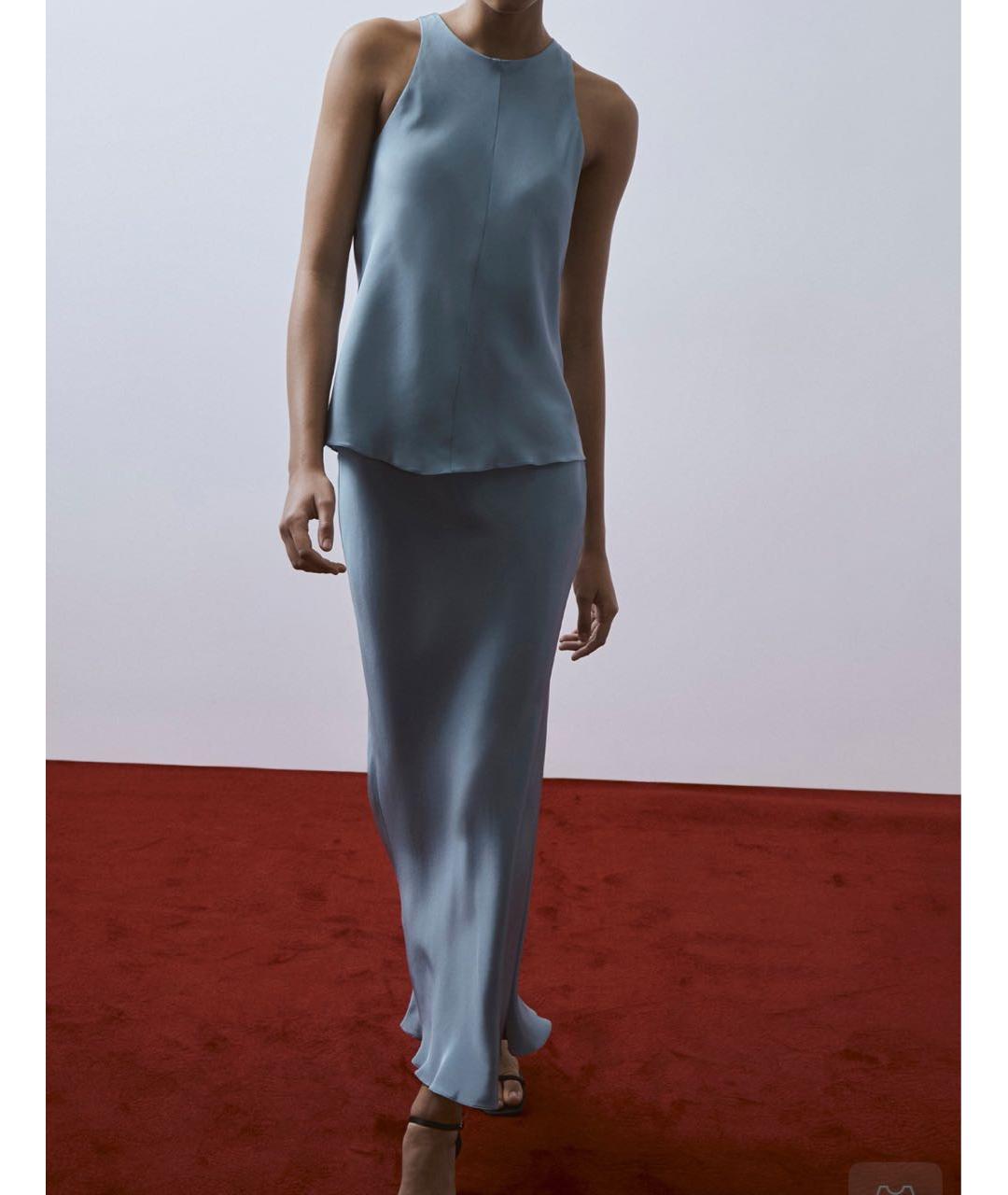 12 STOREEZ Голубой шелковый костюм с юбками, фото 5