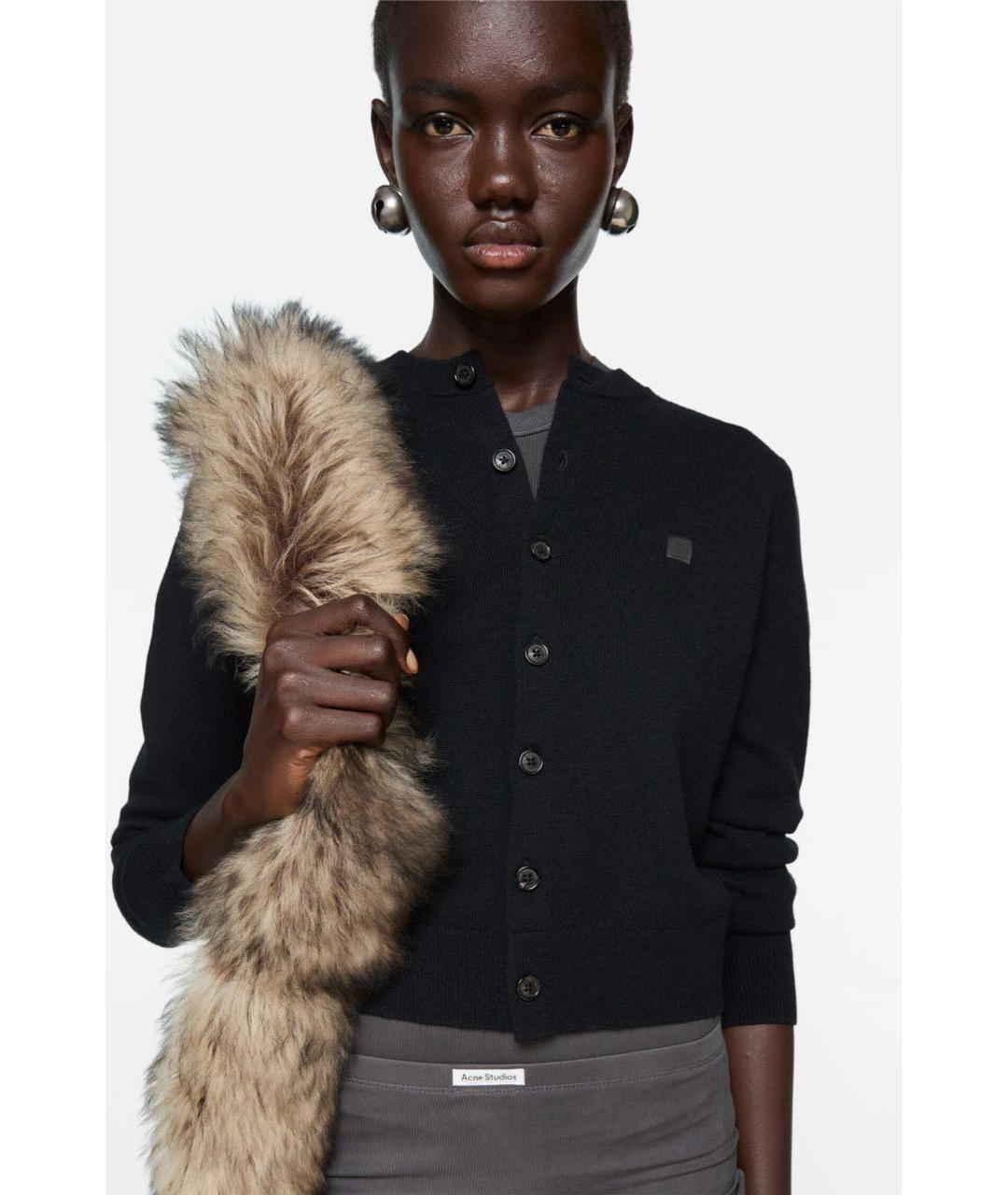 ACNE STUDIOS Черный шерстяной кардиган, фото 3