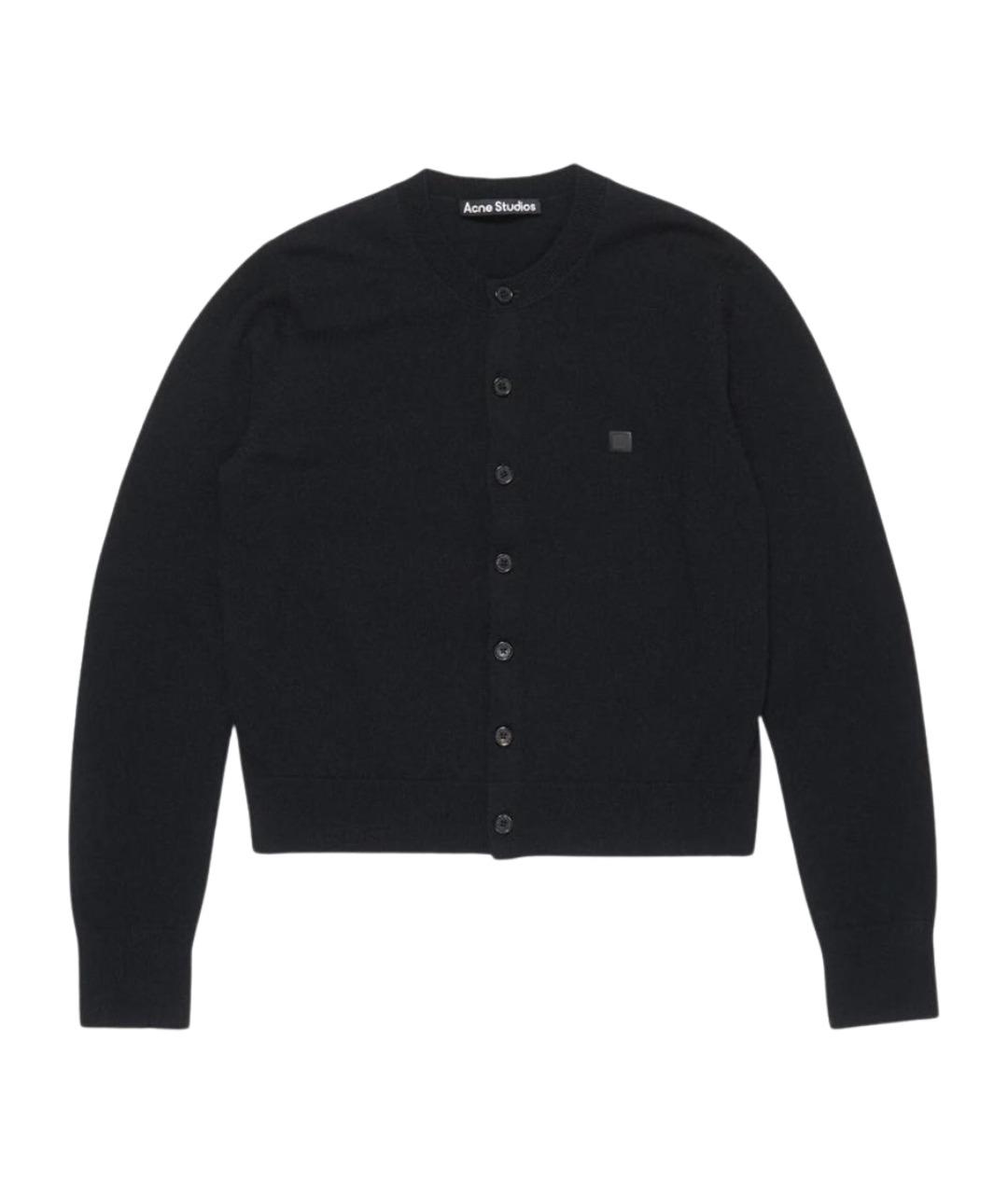 ACNE STUDIOS Черный шерстяной кардиган, фото 1