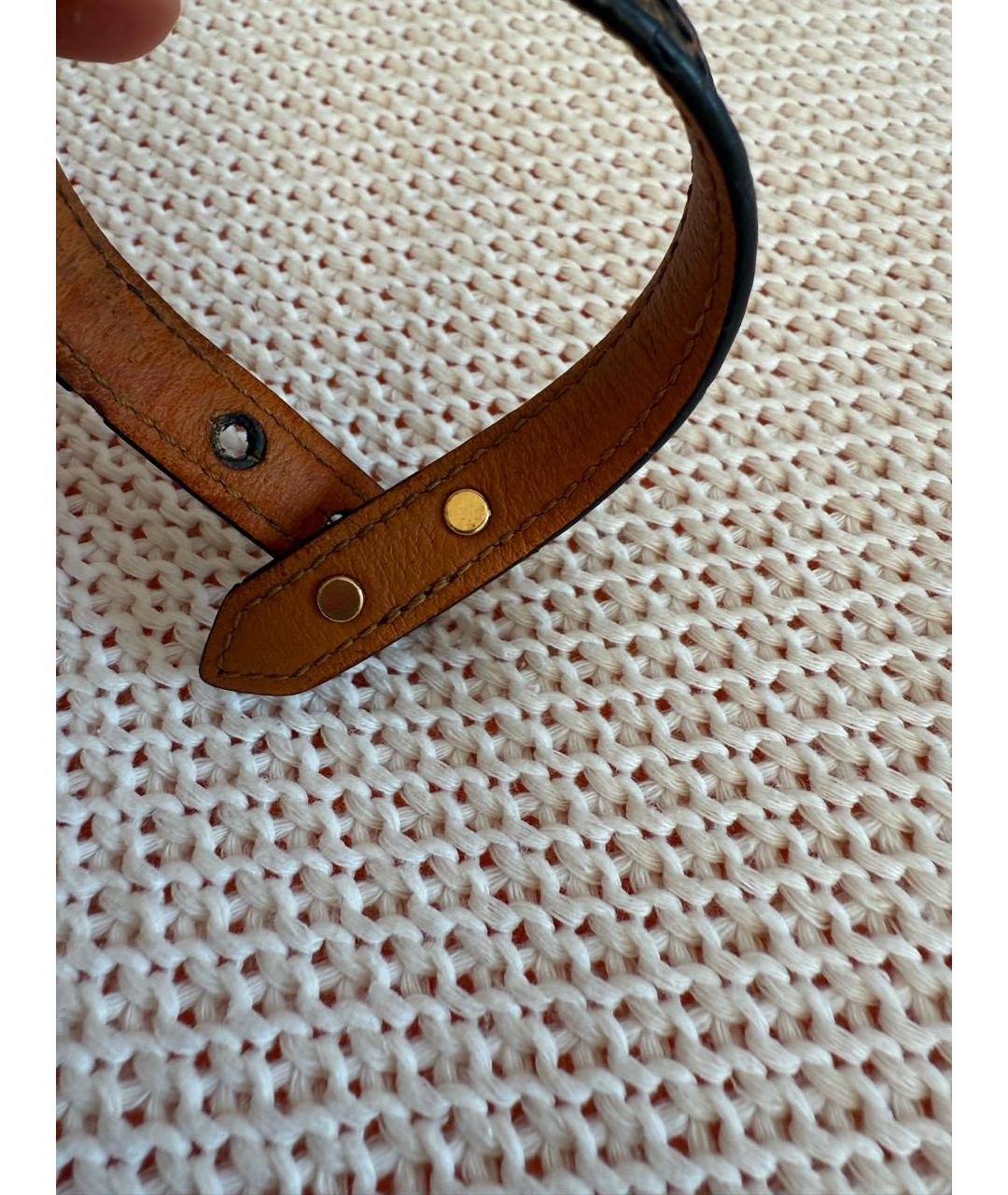 LOUIS VUITTON Коричневый кожаный браслет, фото 3