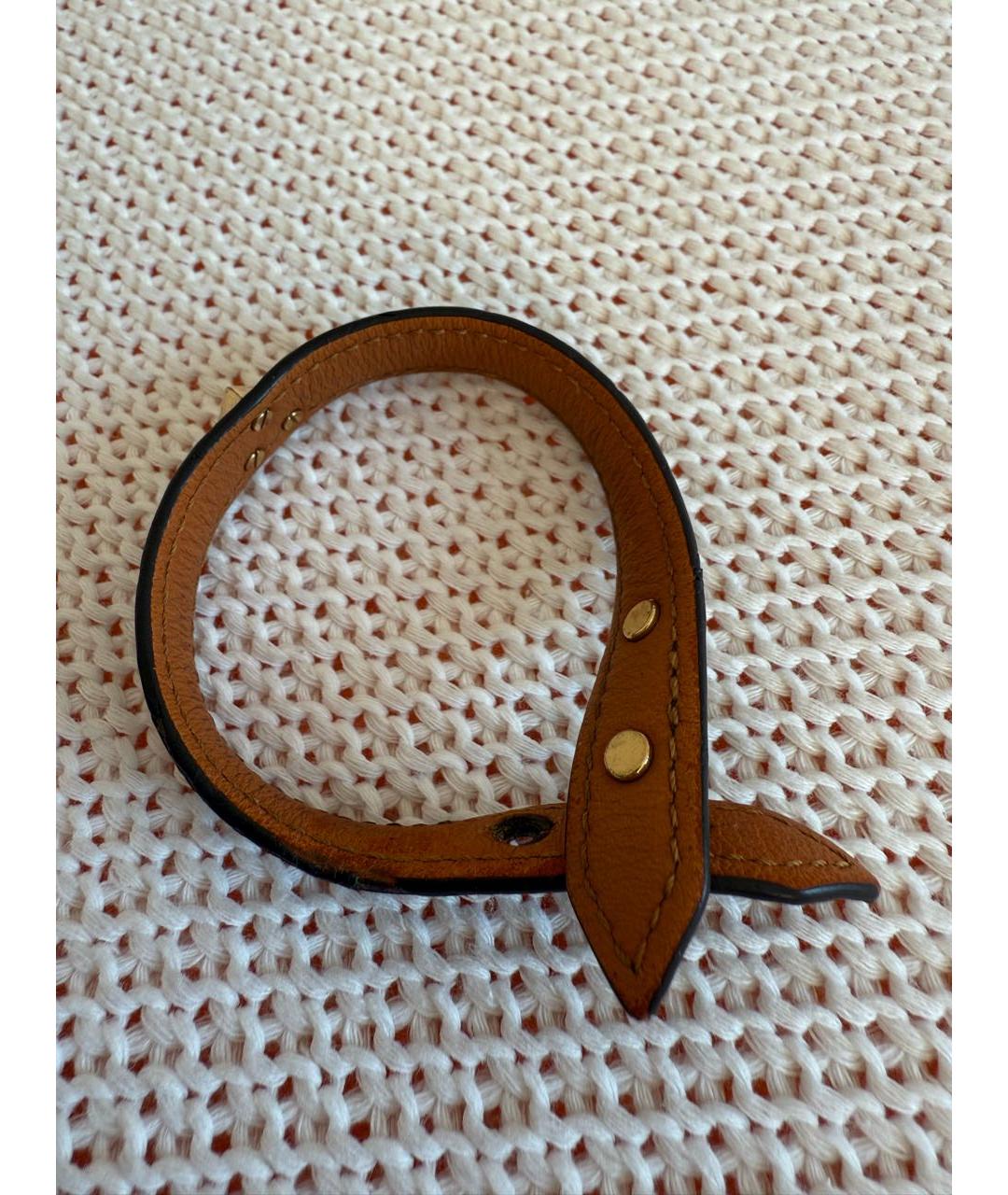 LOUIS VUITTON Коричневый кожаный браслет, фото 5