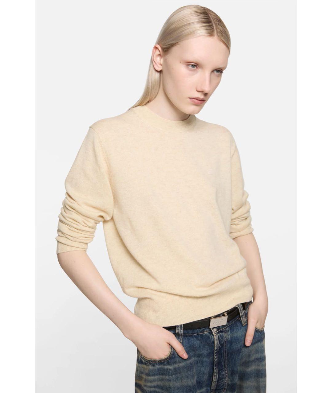 ACNE STUDIOS Бежевый шерстяной джемпер / свитер, фото 3