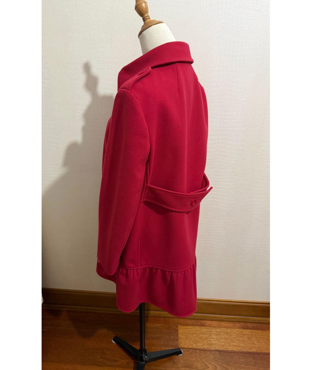 RED VALENTINO Красное шерстяное пальто, фото 6
