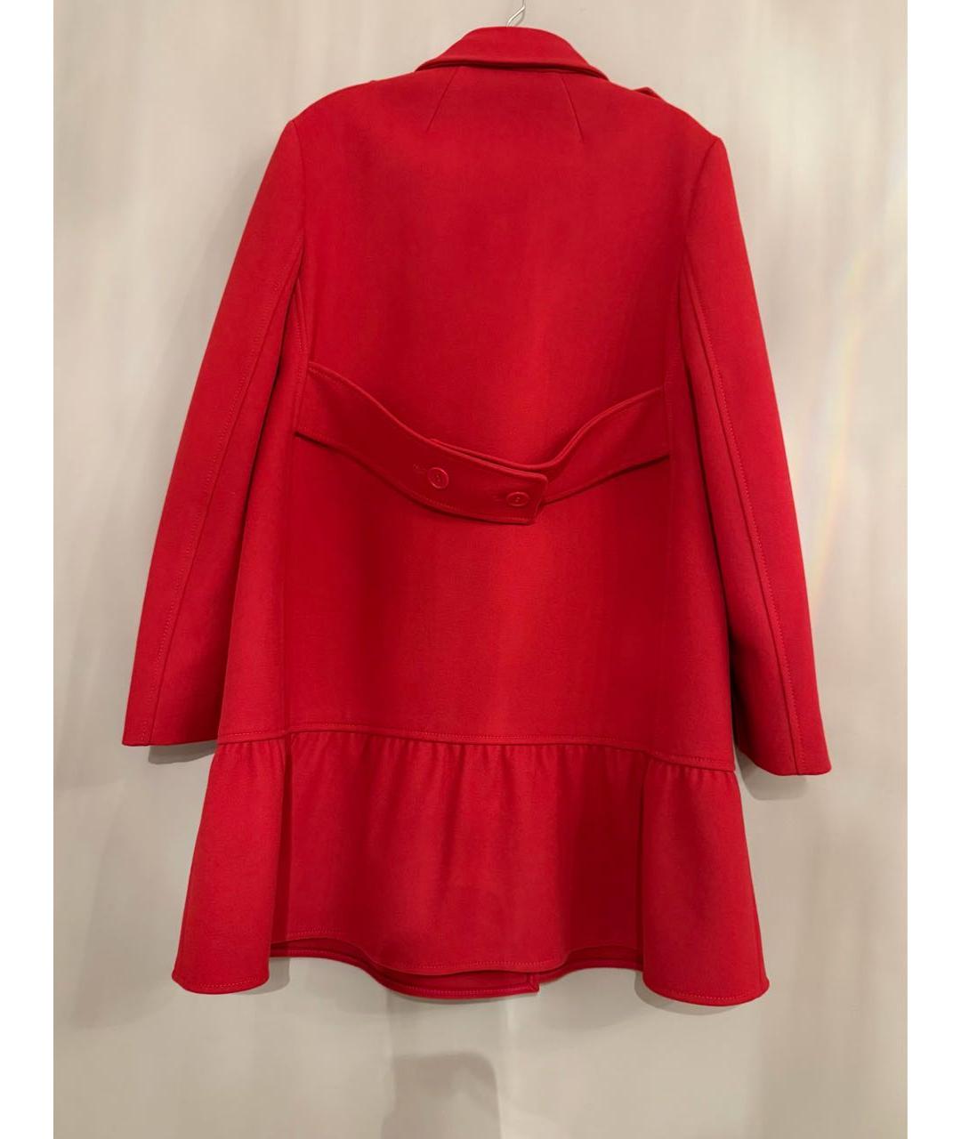 RED VALENTINO Красное шерстяное пальто, фото 2