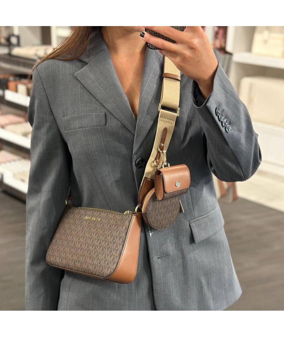 MICHAEL KORS Коричневая сумка через плечо, фото 8