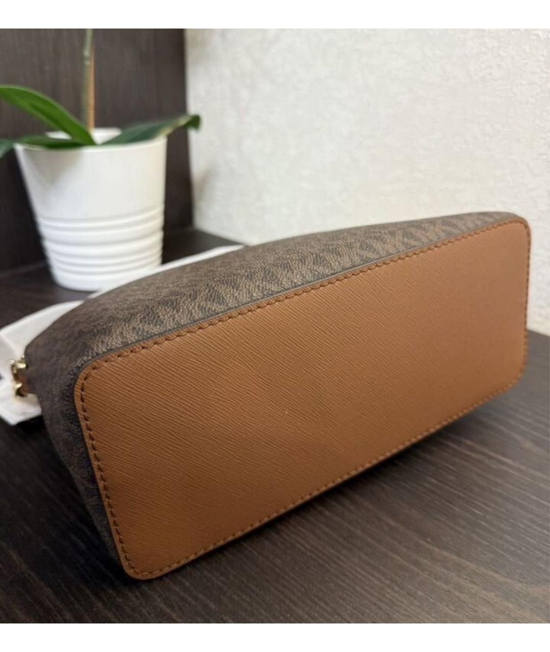 MICHAEL KORS Коричневая кожаная сумка через плечо, фото 4