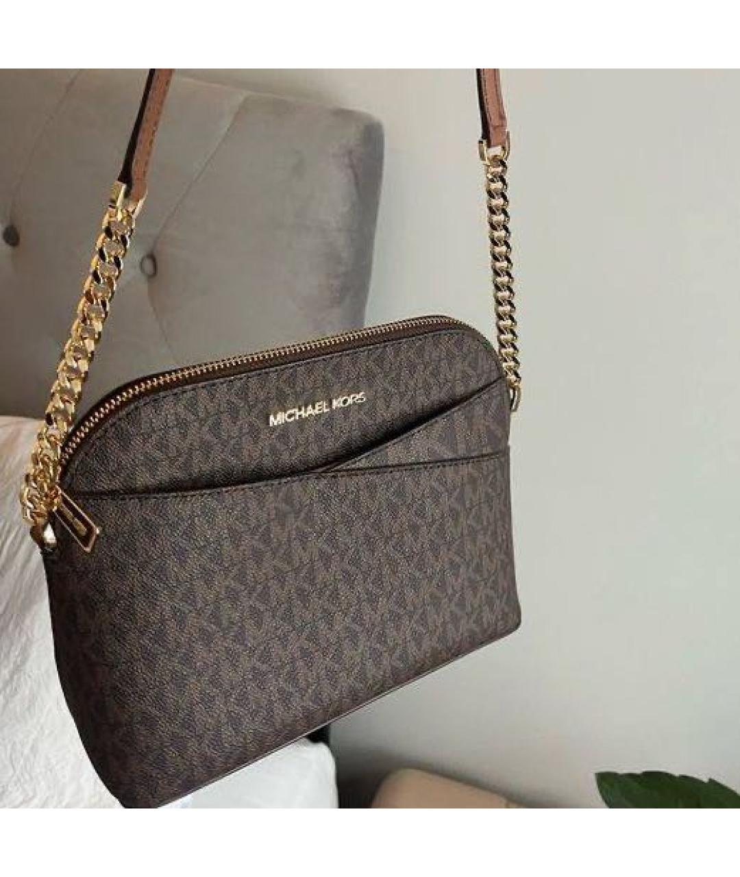 MICHAEL KORS Коричневая кожаная сумка через плечо, фото 3