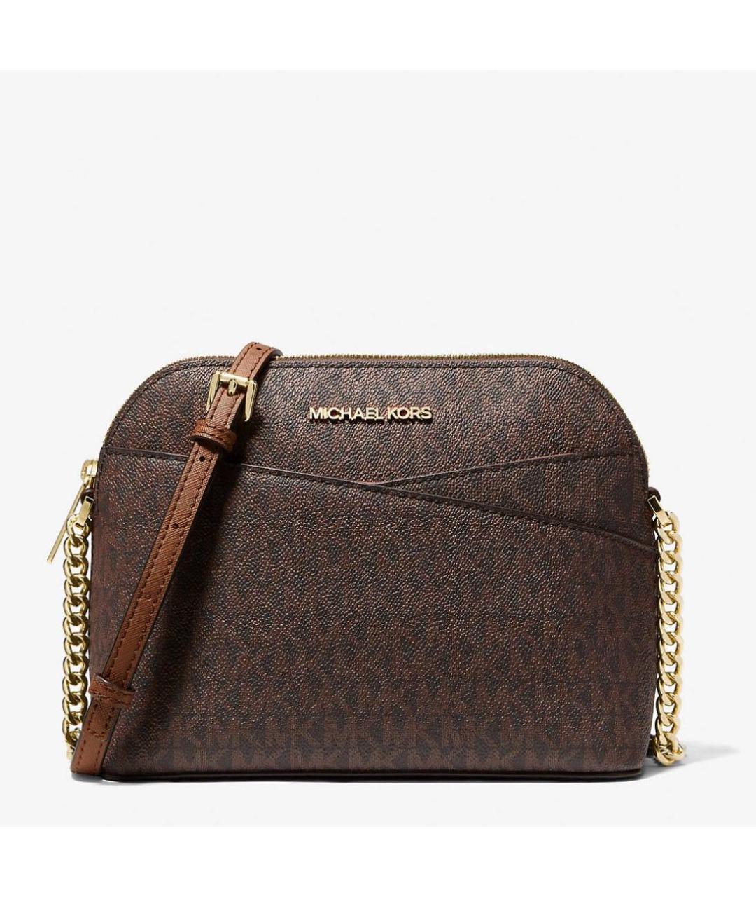 MICHAEL KORS Коричневая кожаная сумка через плечо, фото 6