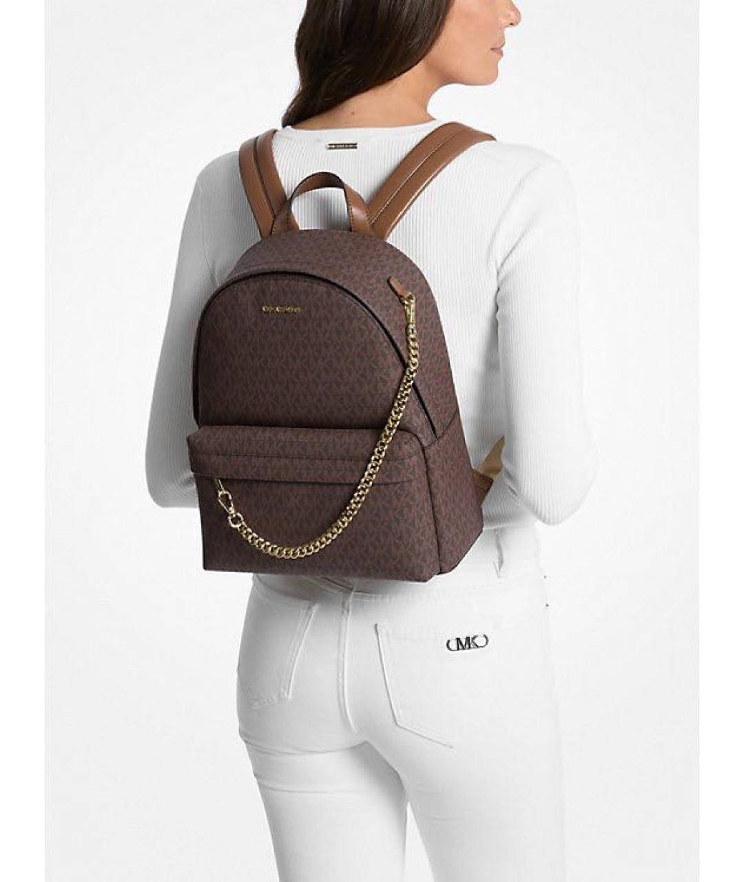 MICHAEL KORS Коричневый рюкзак из искусственной кожи, фото 3