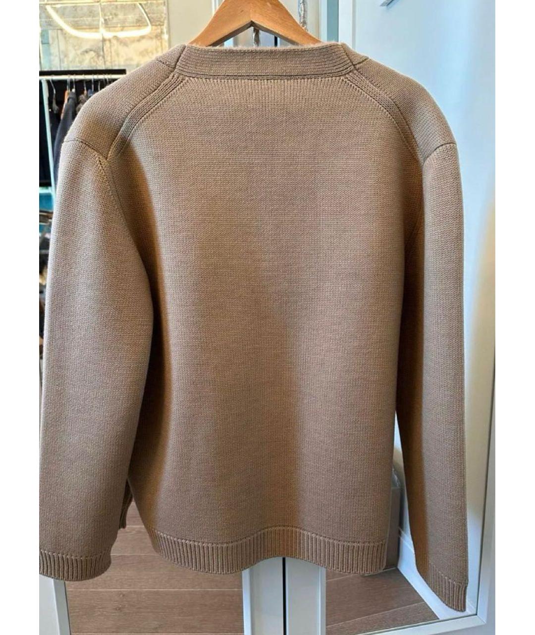 MIU MIU Бежевый шерстяной кардиган, фото 2