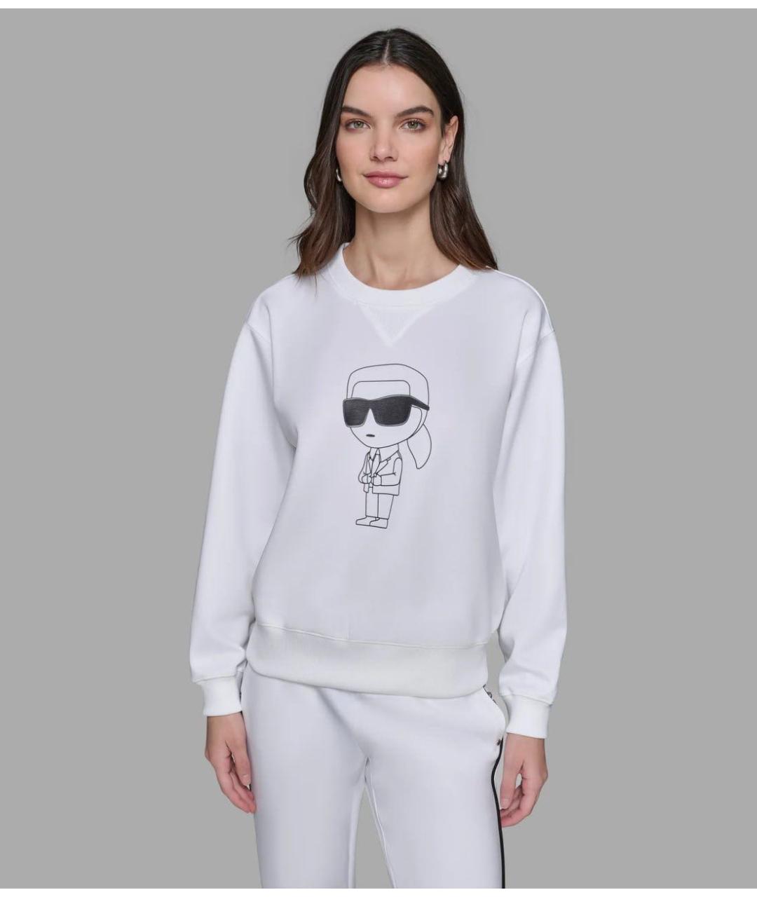 KARL LAGERFELD Белый полиэстеровый джемпер / свитер, фото 6