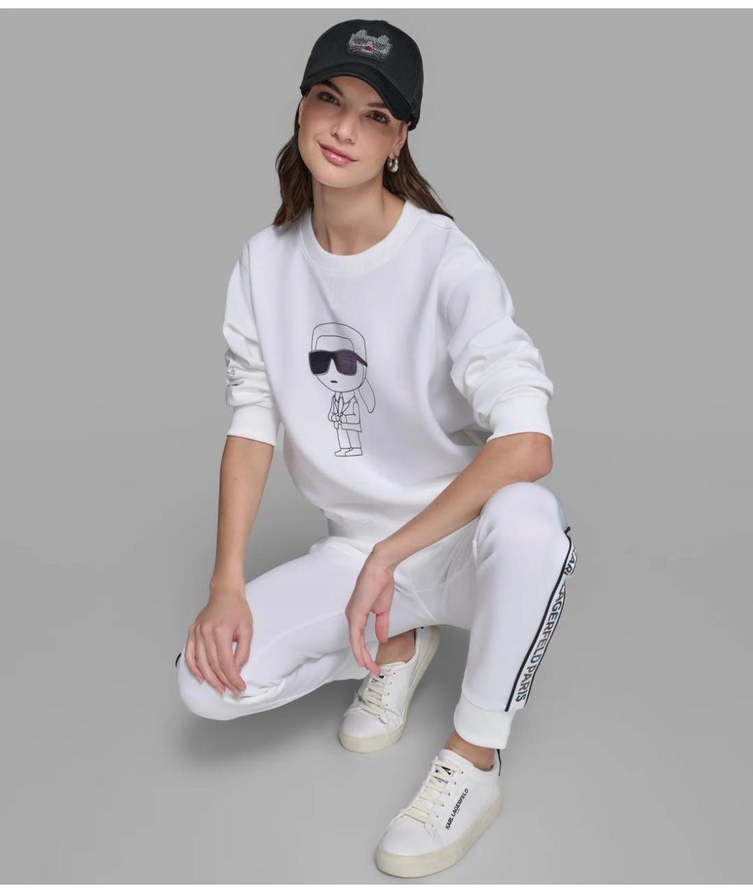 KARL LAGERFELD Белый полиэстеровый джемпер / свитер, фото 5