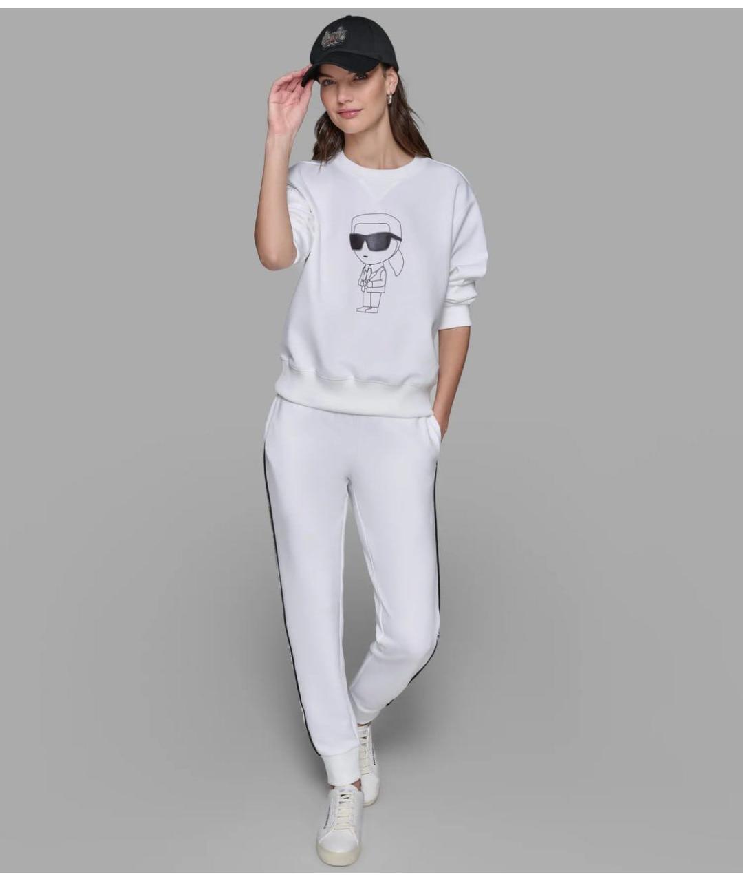 KARL LAGERFELD Белый полиэстеровый джемпер / свитер, фото 4