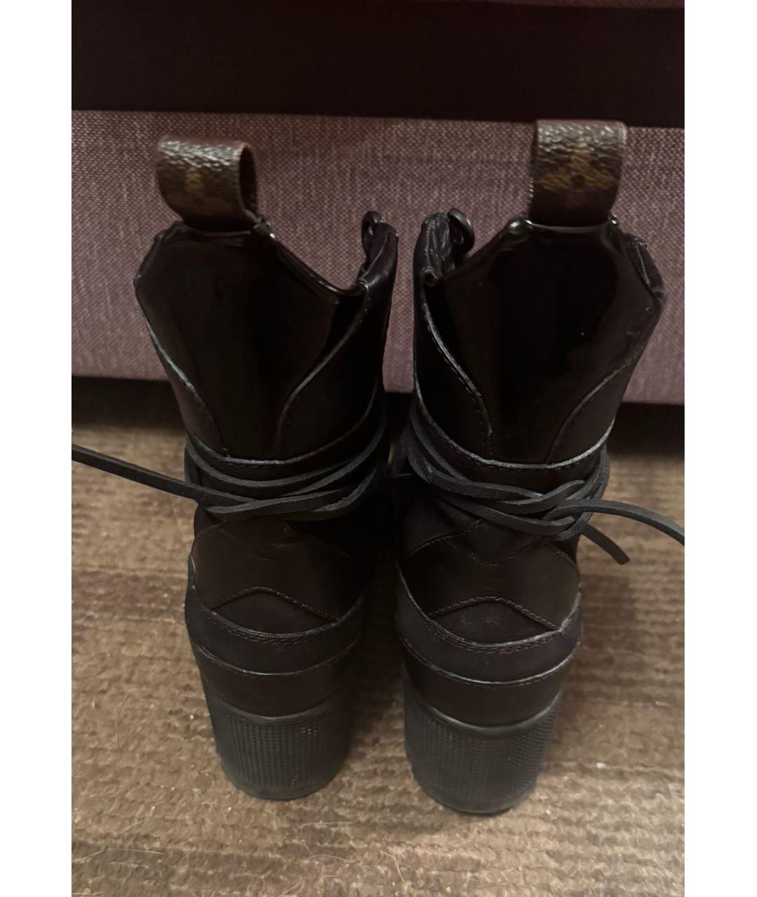 LOUIS VUITTON Черные кожаные ботинки, фото 3