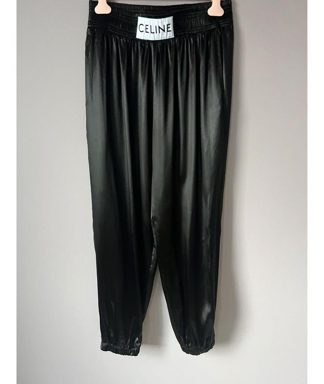 CELINE Черные шелковые брюки широкие, фото 6