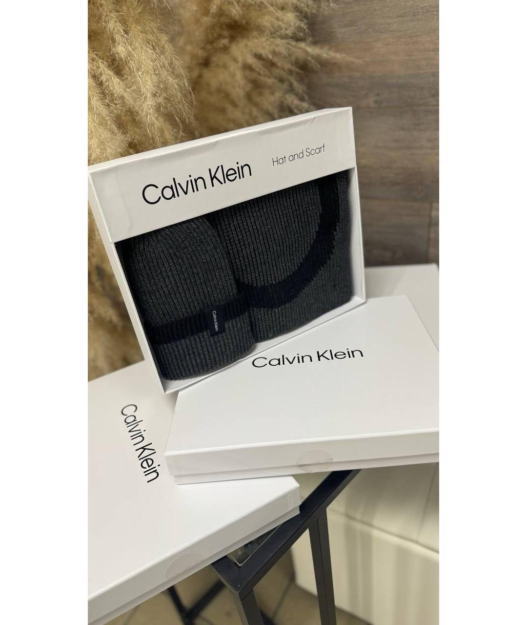 CALVIN KLEIN Серая хлопковая шапка, фото 6