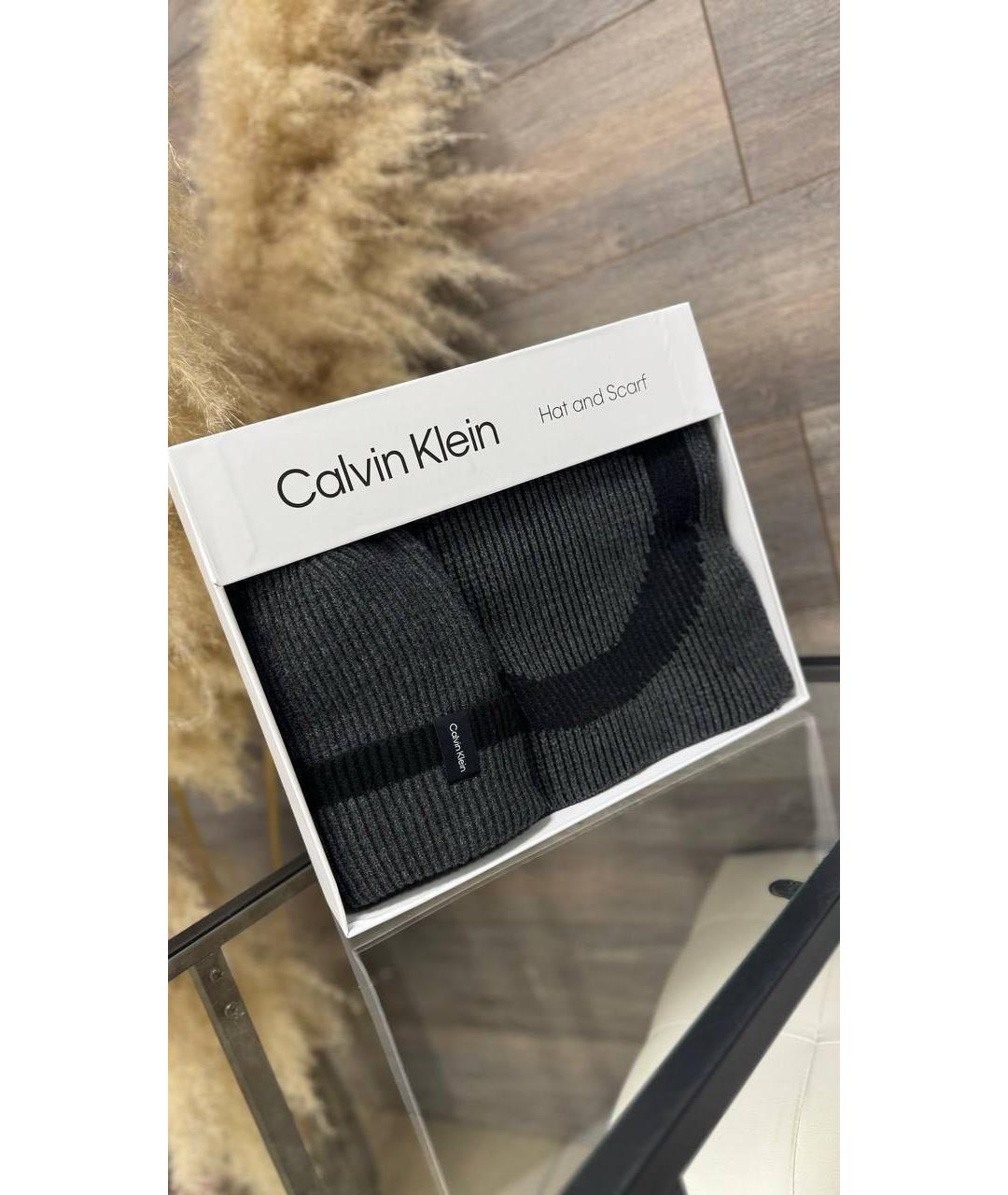 CALVIN KLEIN Серая хлопковая шапка, фото 5