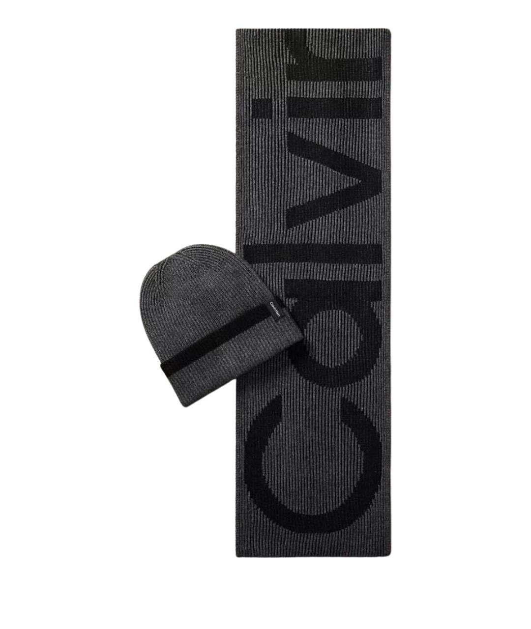 CALVIN KLEIN Серая хлопковая шапка, фото 1