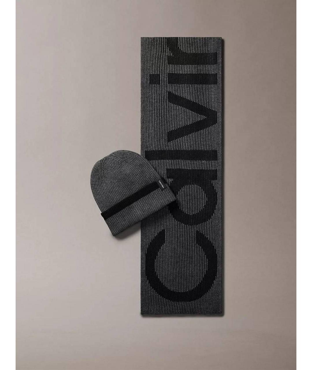 CALVIN KLEIN Серая хлопковая шапка, фото 7