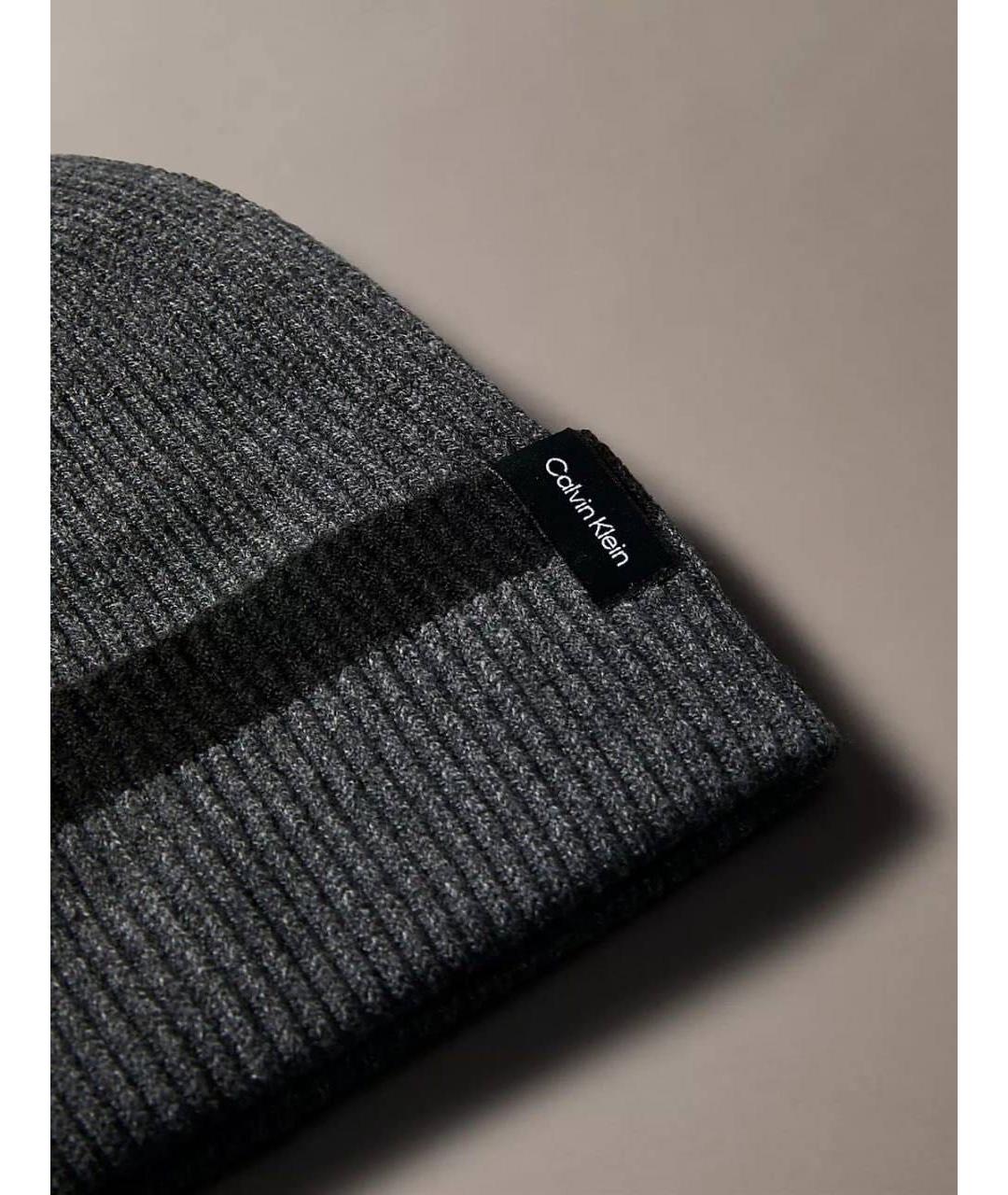 CALVIN KLEIN Серая хлопковая шапка, фото 2