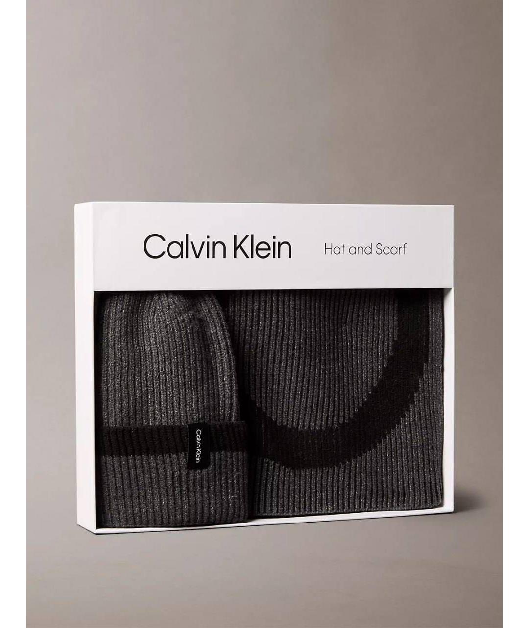CALVIN KLEIN Серая хлопковая шапка, фото 3