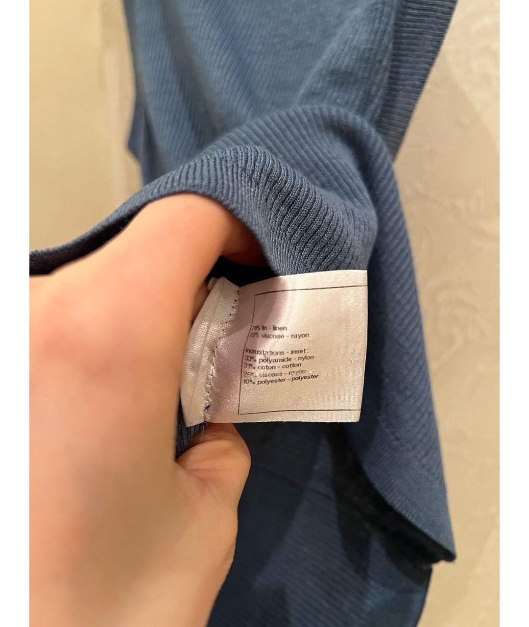 CHANEL Голубая льняная майка, фото 3