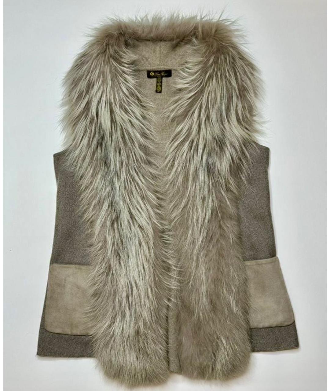 LORO PIANA Бежевый кашемировый жилет, фото 3