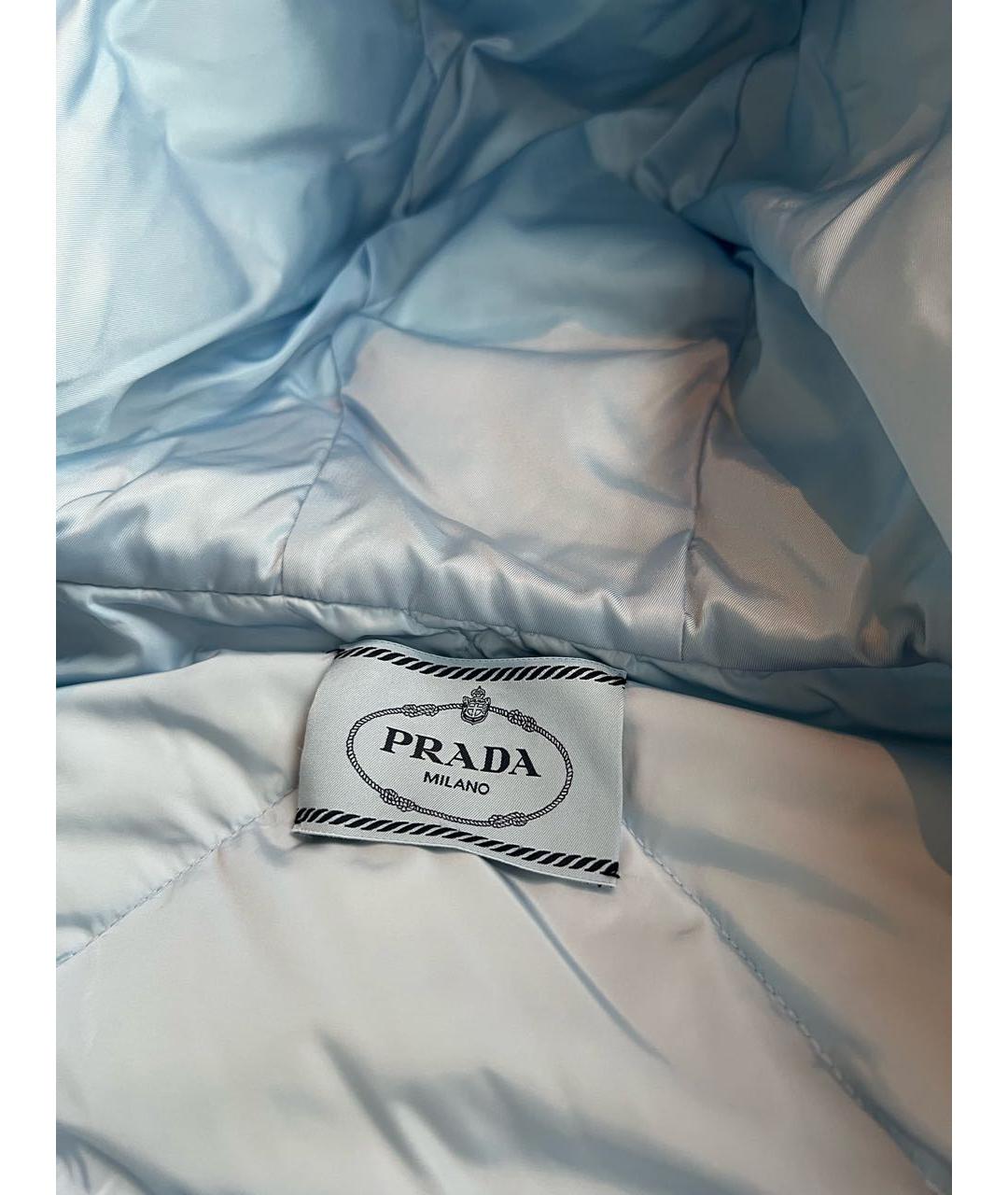PRADA Голубая полиэстеровая куртка, фото 6
