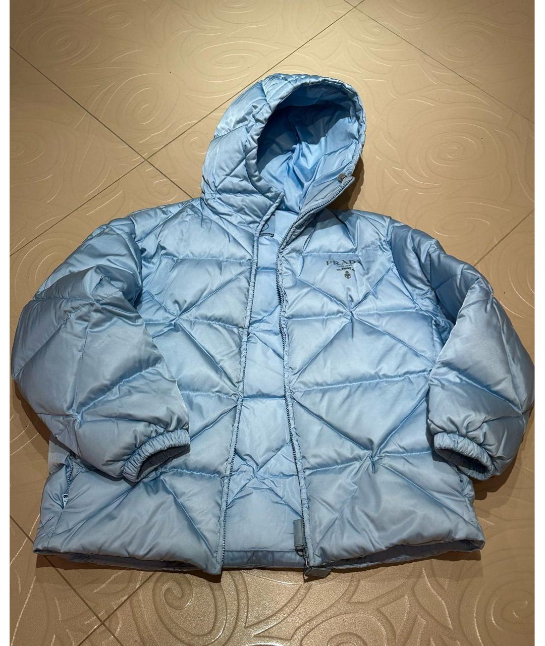 PRADA Голубая полиэстеровая куртка, фото 9