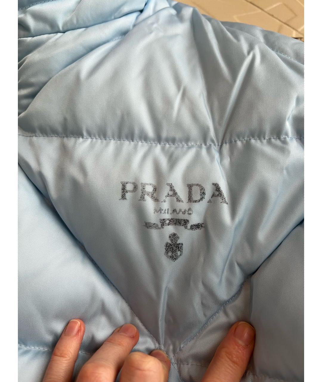 PRADA Голубая полиэстеровая куртка, фото 5