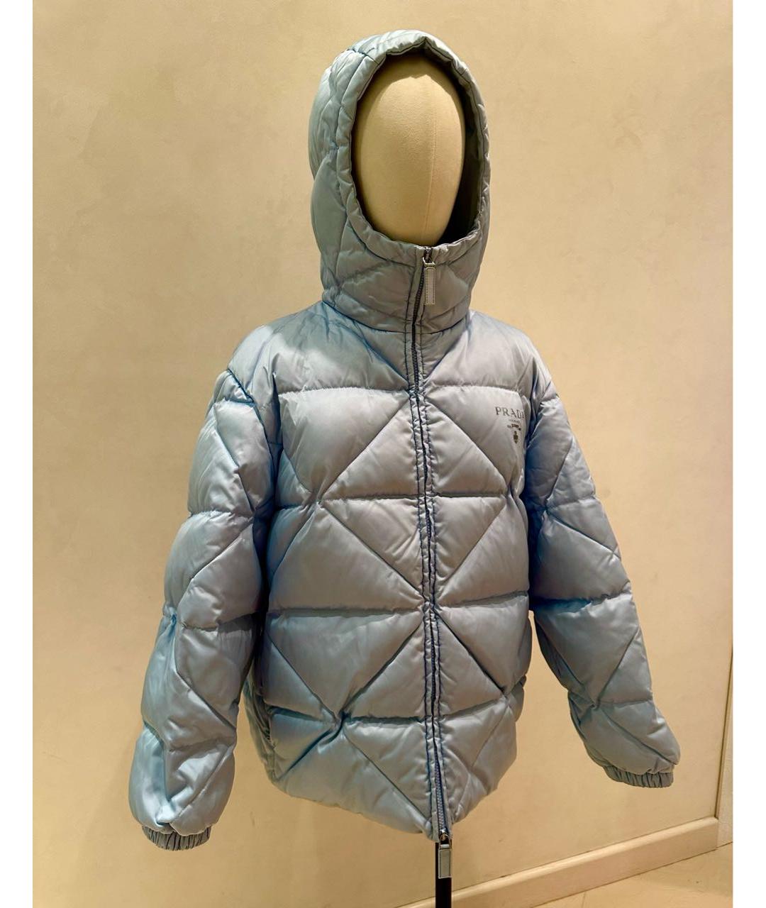 PRADA Голубая полиэстеровая куртка, фото 8