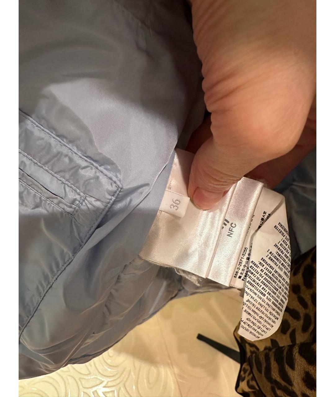 PRADA Голубая полиэстеровая куртка, фото 7