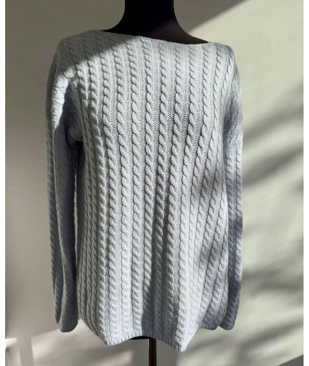 LORO PIANA Голубой кашемировый джемпер / свитер, фото 9